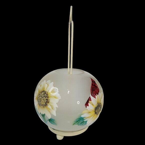 Vintage Round Glass Handpainted Candle Holder Lantern - Picture 4 of 12